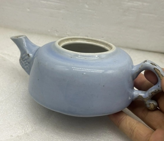 古玩陶瓷天藍(lán)釉勝利壺真品鑒賞圖