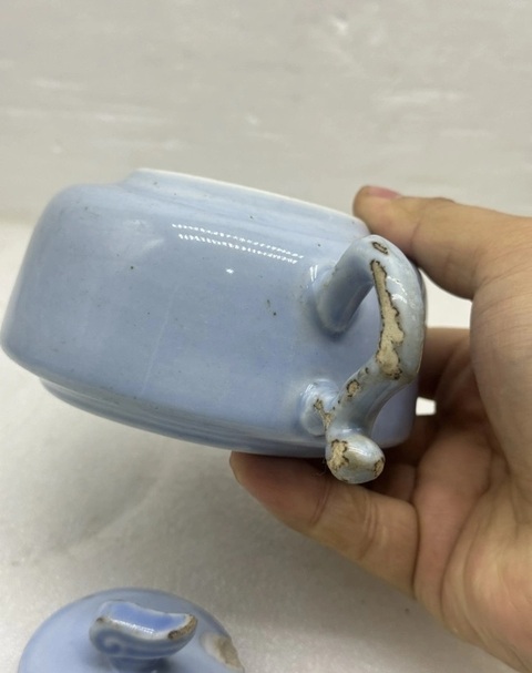 古玩陶瓷天藍(lán)釉勝利壺真品鑒賞圖