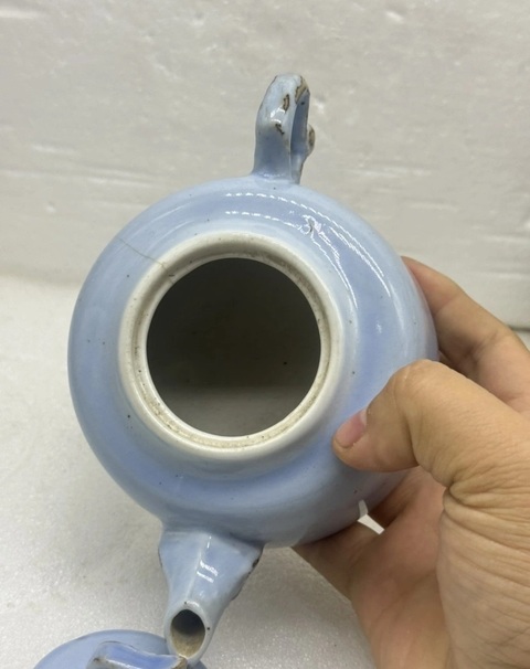 古玩陶瓷天藍(lán)釉勝利壺真品鑒賞圖