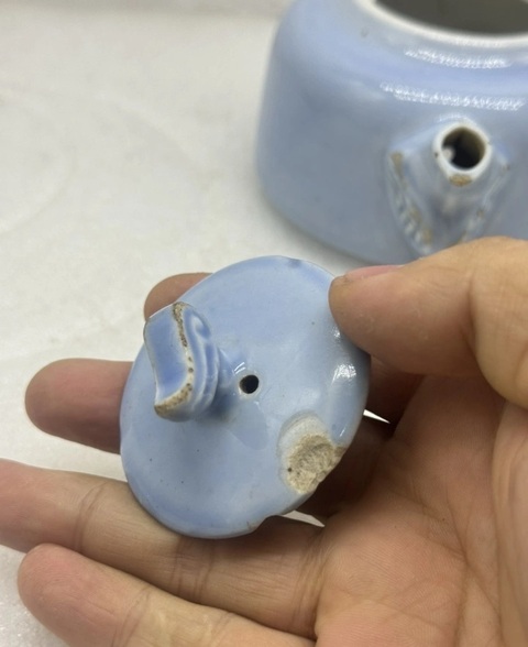 古玩陶瓷天藍(lán)釉勝利壺真品鑒賞圖