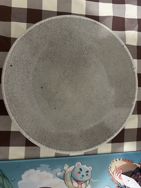 古玩陶瓷乾隆哥釉七星盤真品鑒賞圖