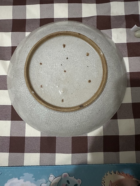 古玩陶瓷乾隆哥釉七星盤真品鑒賞圖