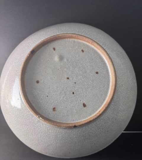 古玩陶瓷乾隆哥釉七星盤真品鑒賞圖