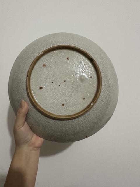 古玩陶瓷乾隆哥釉七星盤真品鑒賞圖