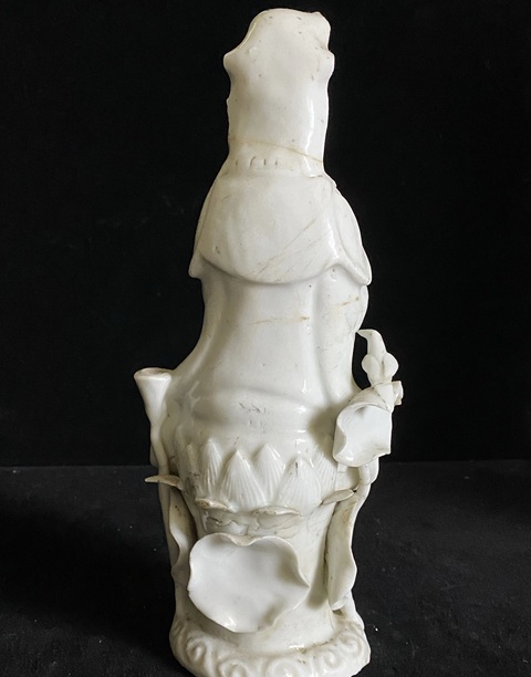 古玩陶瓷淺年份德化窯觀音真品鑒賞圖