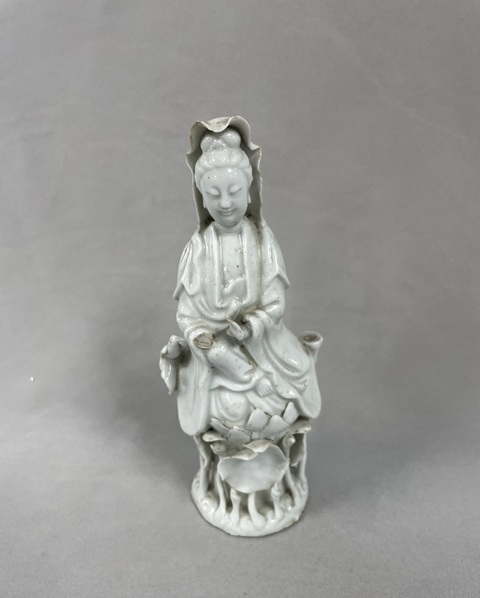 古玩陶瓷淺年份德化窯觀音真品鑒賞圖