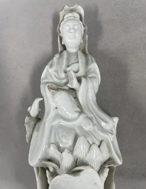 古玩陶瓷淺年份德化窯觀音真品鑒賞圖