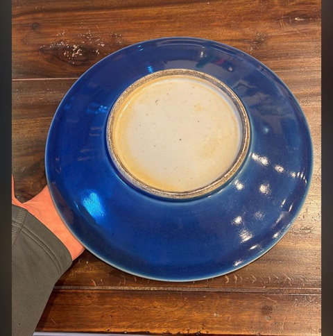 古玩陶瓷清中晚期霽藍釉盤真品鑒賞圖