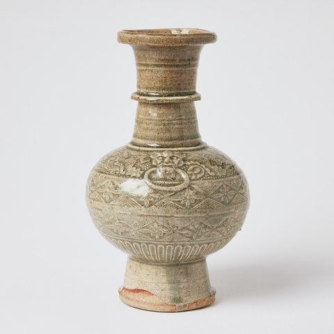 古玩陶瓷南宋至元代初期江西撫州地區窯場青白瓷瓶真品鑒賞圖