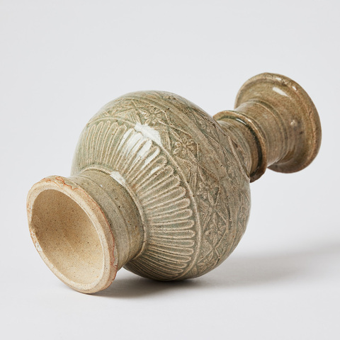 古玩陶瓷南宋至元代初期江西撫州地區窯場青白瓷瓶真品鑒賞圖