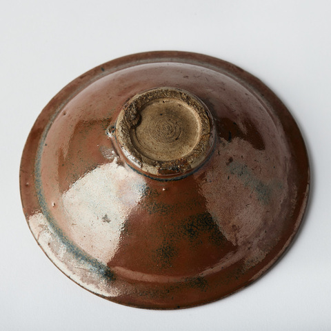 古玩陶瓷磁州窯柿紅釉盞真品鑒賞圖