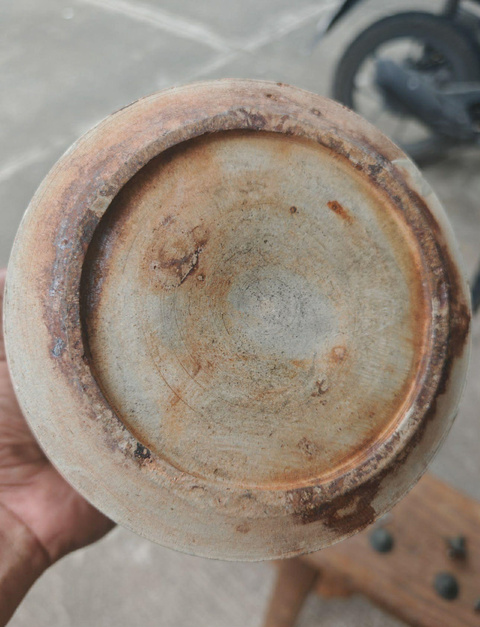 古玩陶瓷白釉藍(lán)彩罐真品鑒賞圖