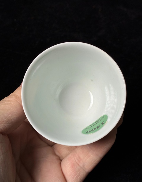 古玩陶瓷清中期花卉杯真品鑒賞圖