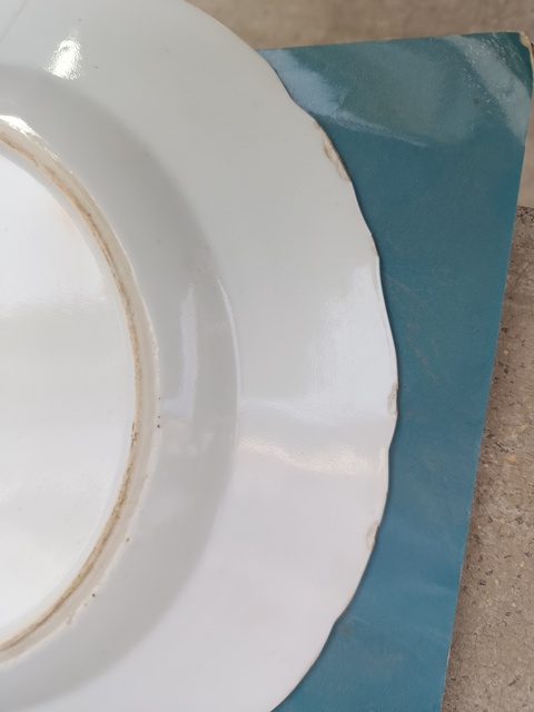 古玩陶瓷折枝花卉紋青花盤拍賣，當前價格350元