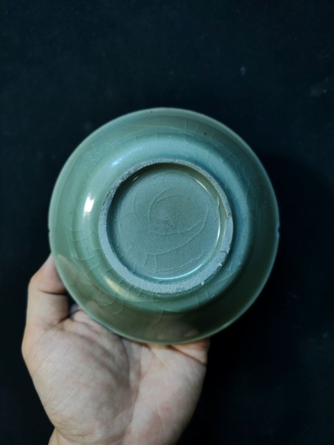 古玩陶瓷龍泉仿官青釉直壁洗真品鑒賞圖