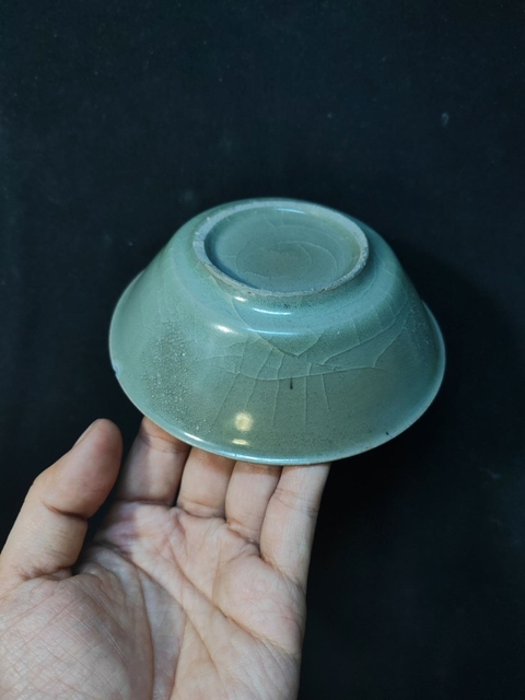 古玩陶瓷龍泉仿官青釉直壁洗真品鑒賞圖