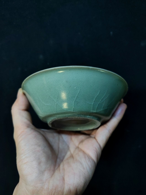 古玩陶瓷龍泉仿官青釉直壁洗真品鑒賞圖