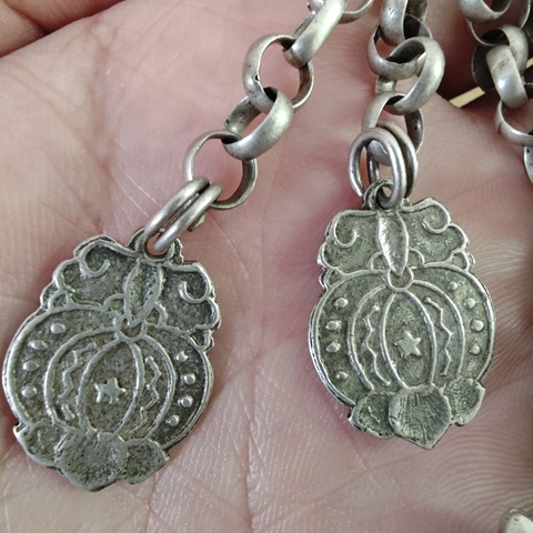 古玩雜項民國老銀鎖鏈真品鑒賞圖