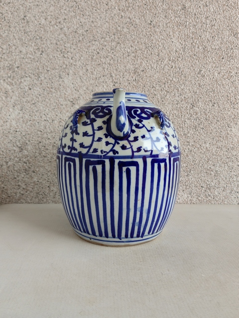 古玩陶瓷青花四系壺真品鑒賞圖