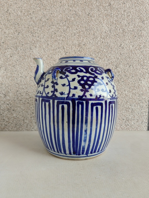 古玩陶瓷青花四系壺真品鑒賞圖