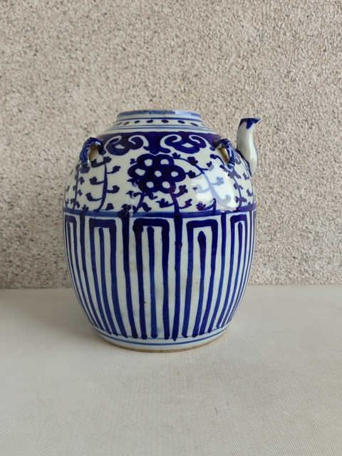 古玩陶瓷青花四系壺真品鑒賞圖