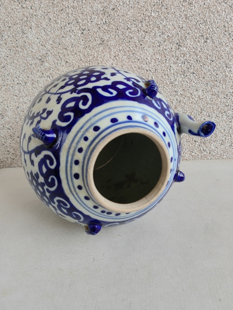 古玩陶瓷青花四系壺真品鑒賞圖