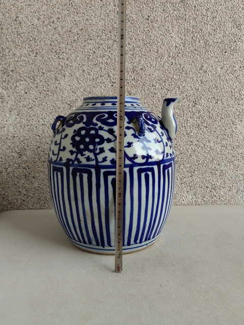 古玩陶瓷青花四系壺真品鑒賞圖