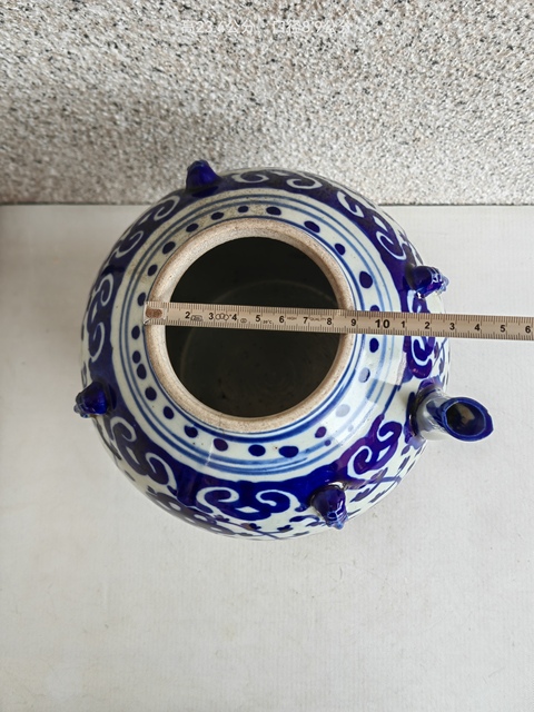 古玩陶瓷青花四系壺真品鑒賞圖