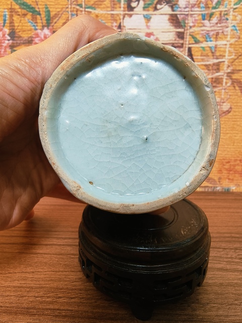 古玩陶瓷青花洞石花卉紋蘋果尊真品鑒賞圖