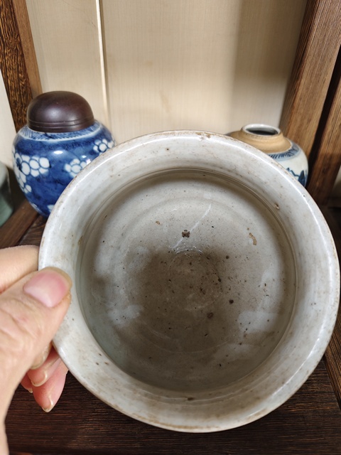 古玩陶瓷吉語紋青花圈足缽式香爐真品鑒賞圖