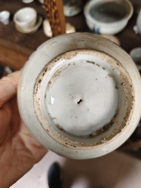 古玩陶瓷吉語紋青花圈足缽式香爐真品鑒賞圖