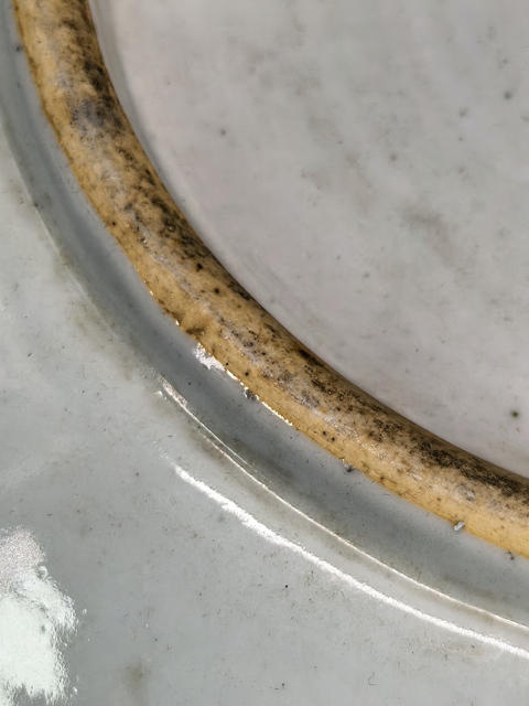 古玩陶瓷清代中晚期粉彩暗八仙紋大盤真品鑒賞圖