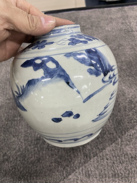 古玩陶瓷青花人物故事紋罐真品鑒賞圖