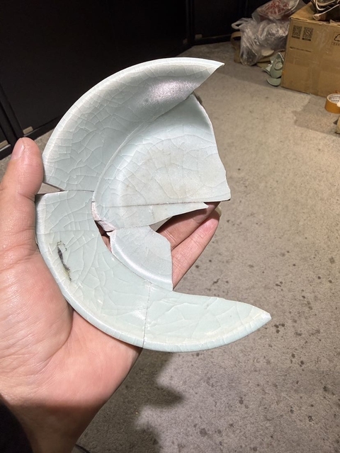 古玩陶瓷龍泉仿官釉洗真品鑒賞圖