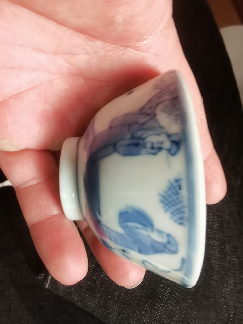 古玩陶瓷青花人物杯真品鑒賞圖