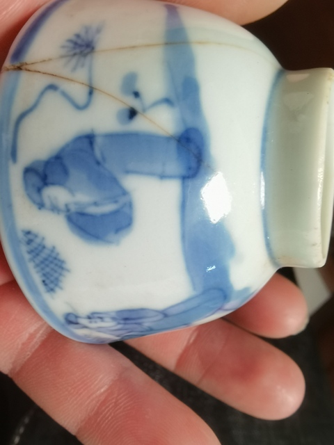 古玩陶瓷青花人物杯真品鑒賞圖