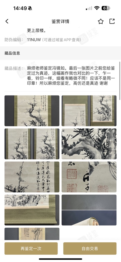 古玩字畫(huà)梅真品鑒賞圖