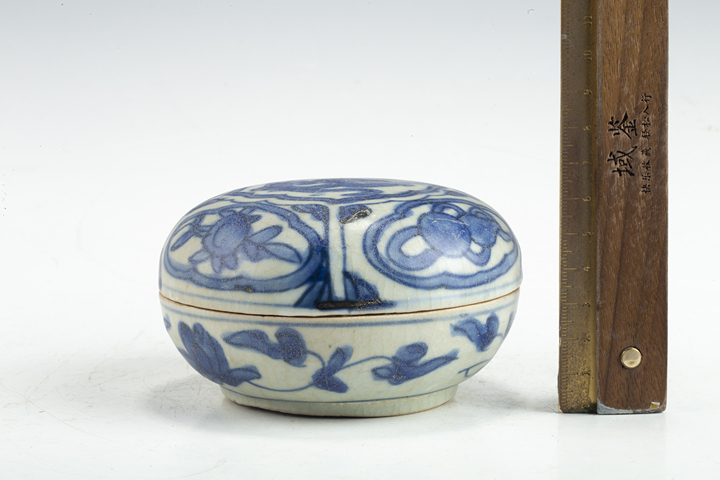 古玩陶瓷明晚·青花開窗螭龍紋蓋盒拍賣，當前價格1104元