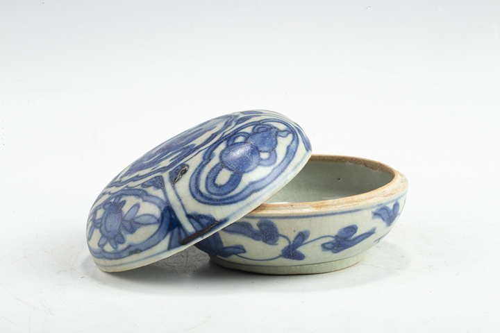 古玩陶瓷明晚·青花開窗螭龍紋蓋盒拍賣，當前價格1104元