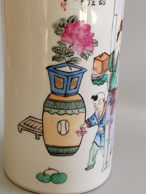 古玩陶瓷粉彩冒桶真品鑒賞圖