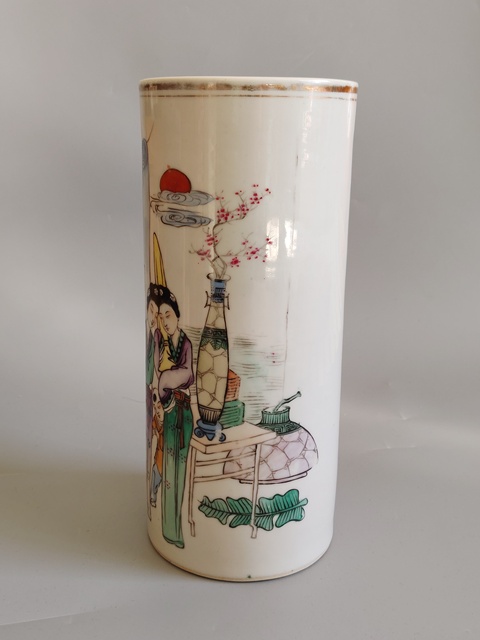 古玩陶瓷粉彩冒桶真品鑒賞圖