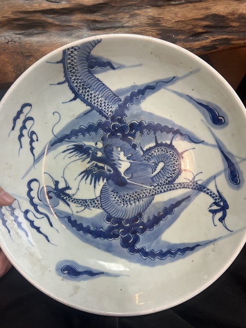 古玩陶瓷清雍正青花過墻龍真品鑒賞圖