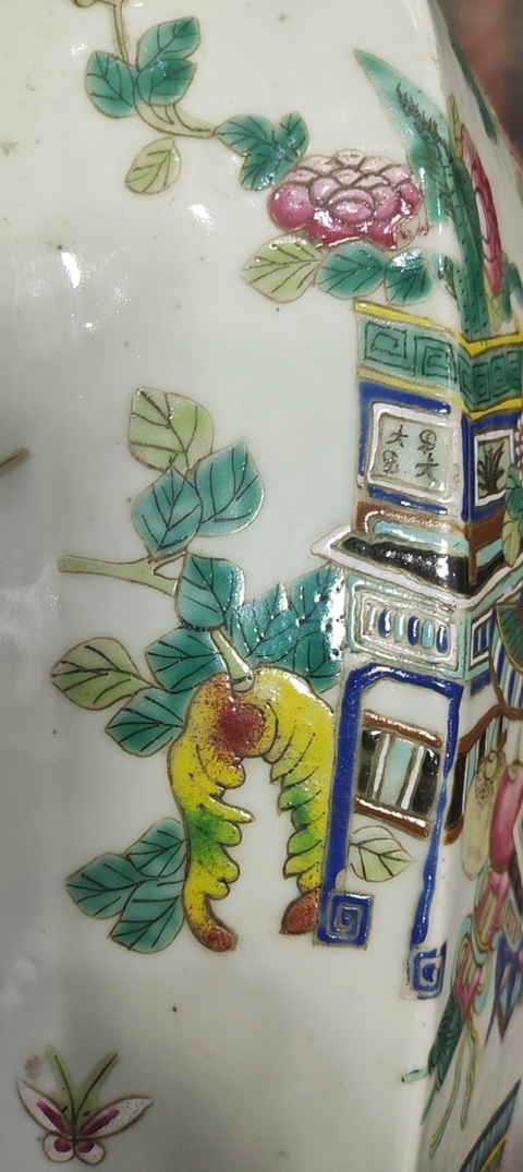 古玩陶瓷六方粉彩罐真品鑒賞圖