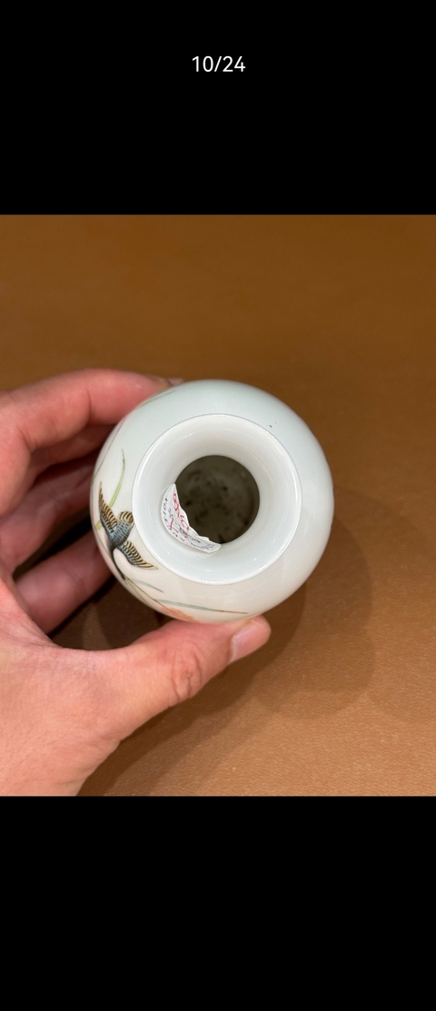 古玩陶瓷花鳥(niǎo)紋瓶真品鑒賞圖