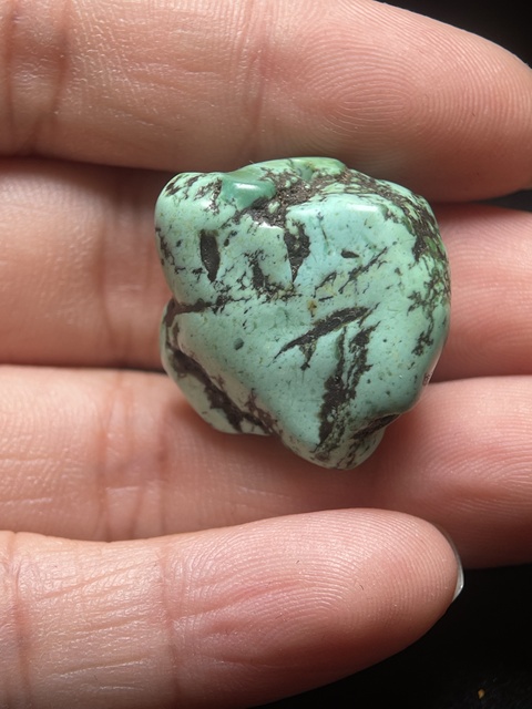 古玩玉器清代.藏傳綠松石珠子拍賣，當前價格500元