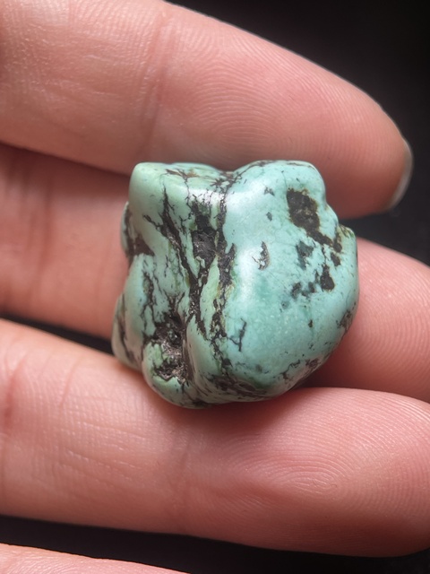 古玩玉器清代.藏傳綠松石珠子拍賣，當前價格500元