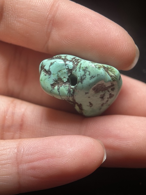 古玩玉器清代.藏傳綠松石珠子拍賣，當前價格500元