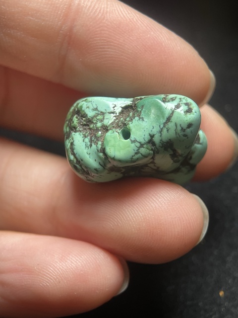 古玩玉器清代.藏傳綠松石珠子拍賣，當前價格500元