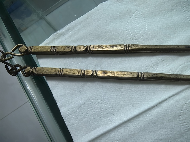 古玩銅器銅夾炭筷真品鑒賞圖