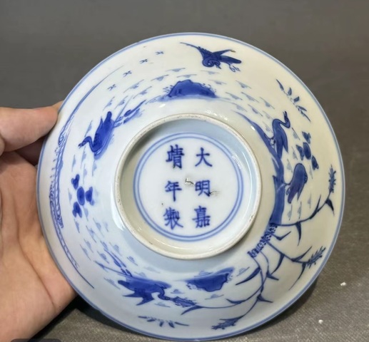 古玩陶瓷康熙青花斗笠碗真品鑒賞圖